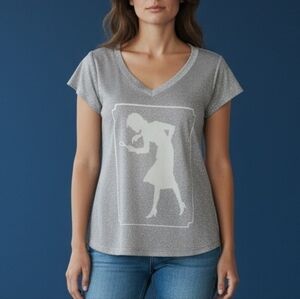 LITOGRAPHS Nancy Drew V-Neck Short Sleeve Graphic T-shirt
